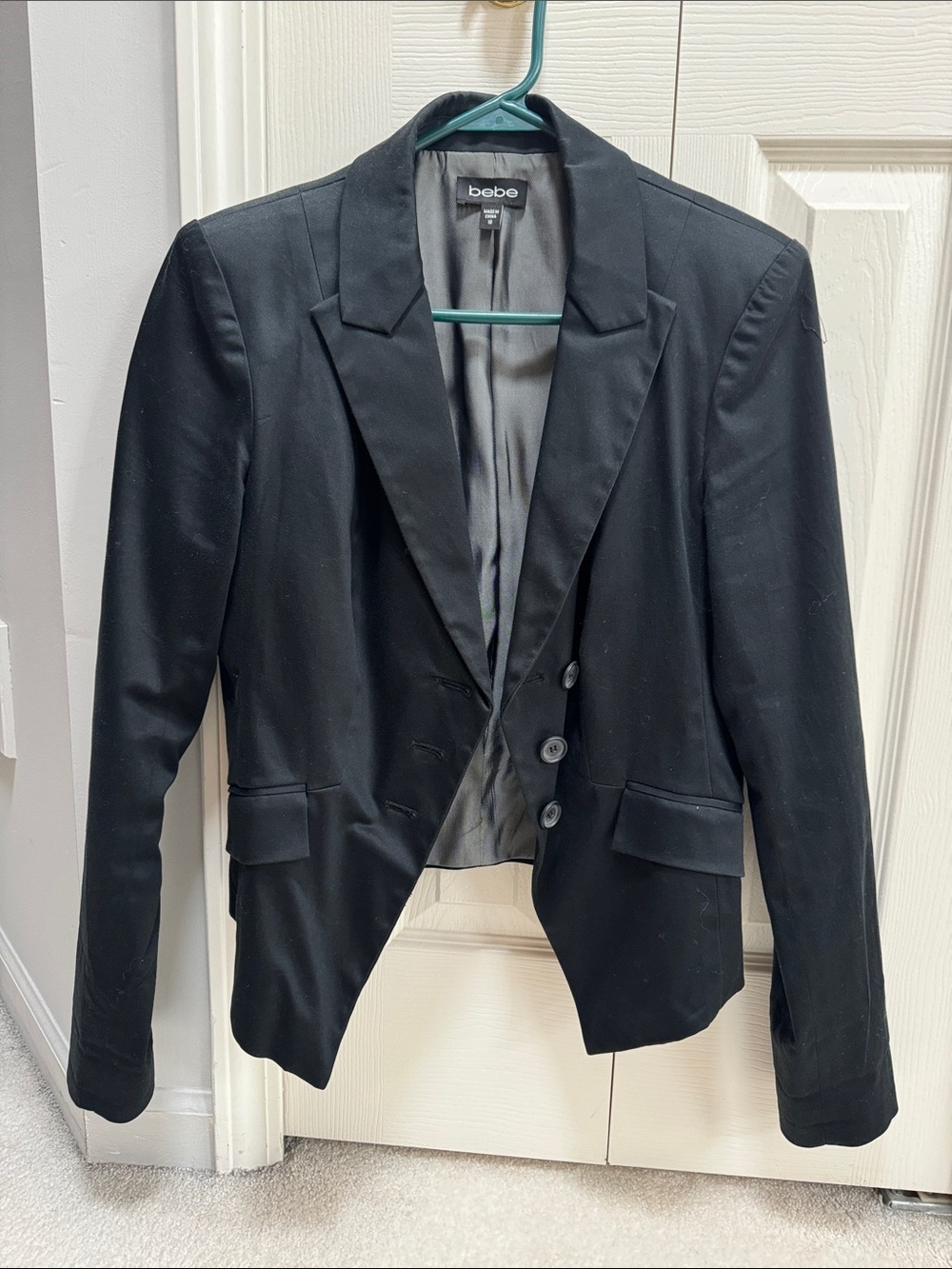 bebe Black Cropped Tailored Blazer